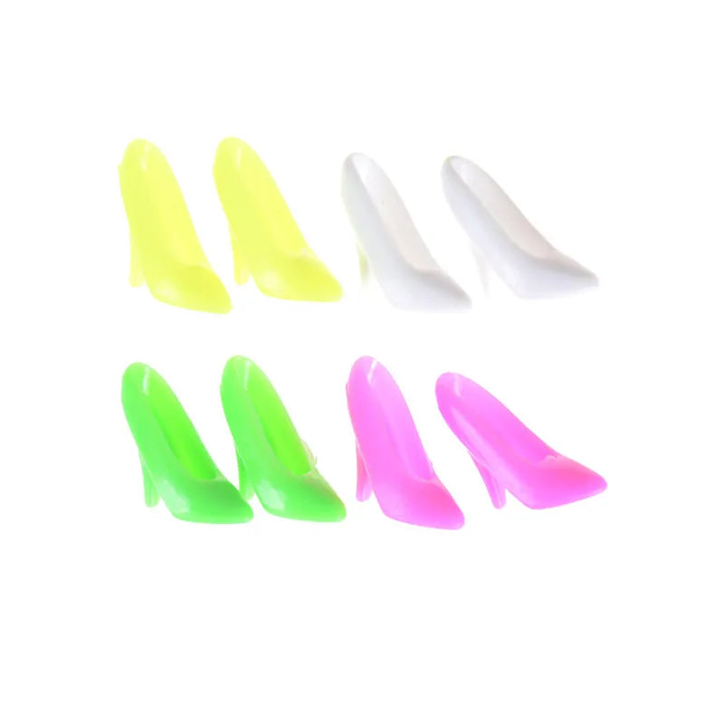 10 Pairs Mix Colour Common style Doll Shoes Party Dress Dolls Accessory